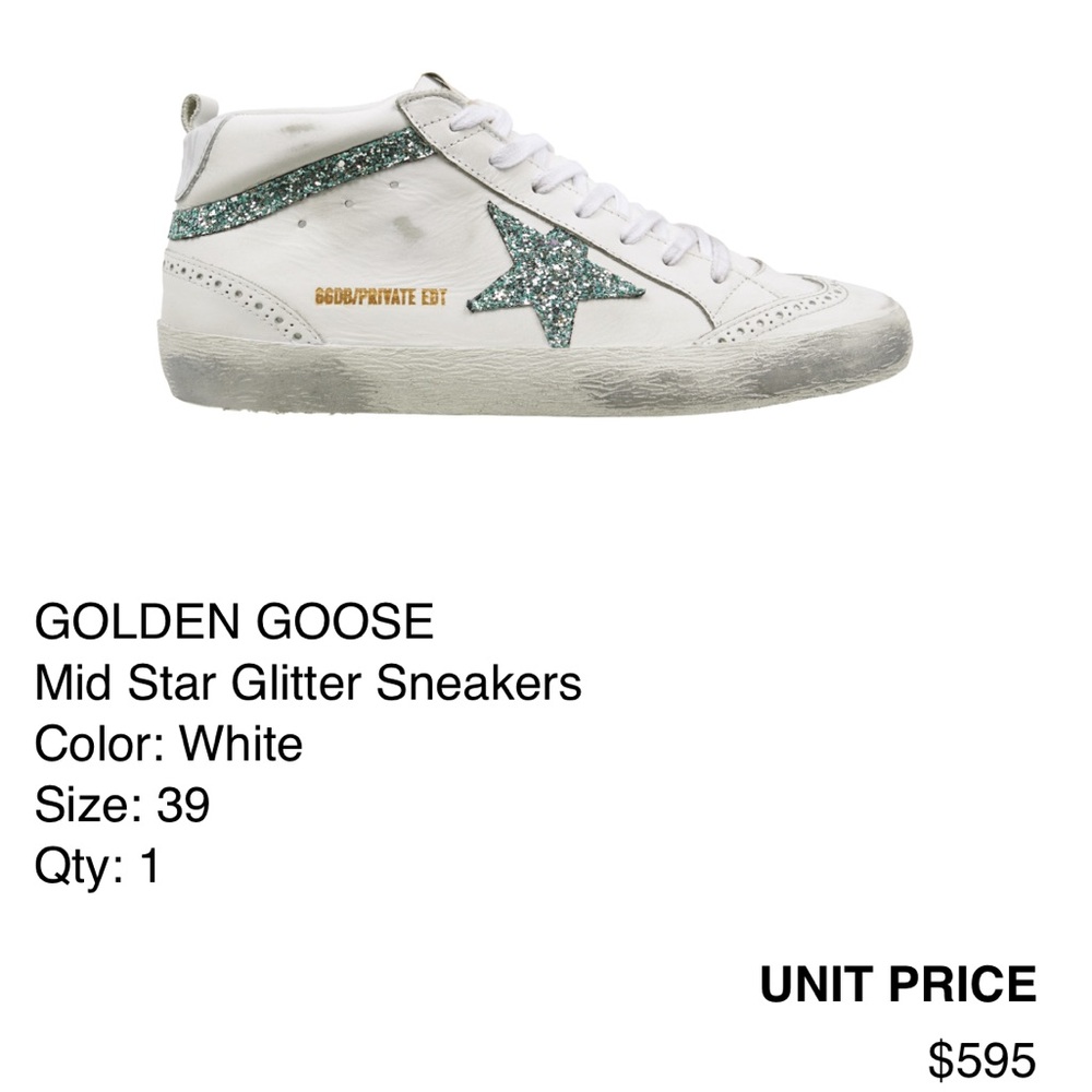 Golden Goose mid star glitter sneakers size 39